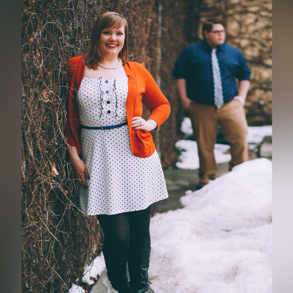 Modcloth White and Black Polka Dot Midi Dress